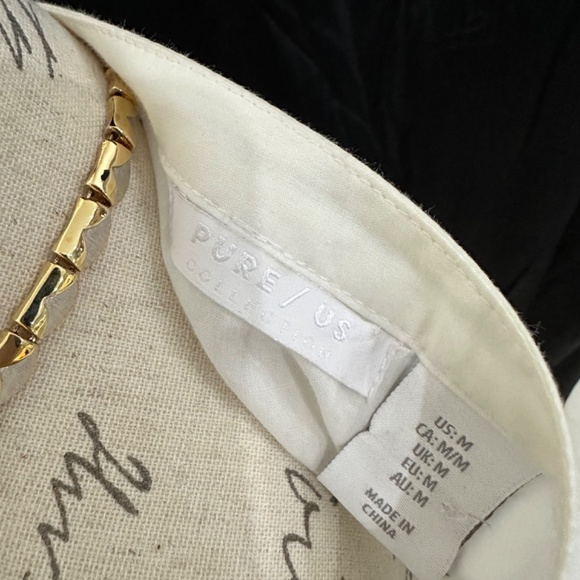 Anthropology Pure US, white/ blue short sleeve boho blouse, size M - Picture 6 of 6